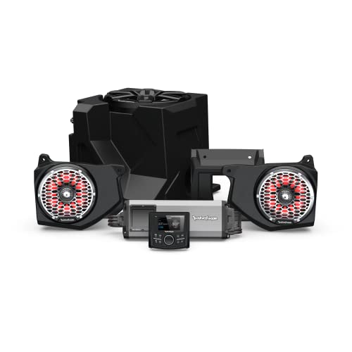 Rockford Fosgate RNGR18-STG5 Audio Kit: PMX-3 Receiver, 1500-Watt Amp, M2 Series Color Optix Multicolor LED Lighted Front Speakers & Subwoofer for Select Polaris Ranger Models (2018-2022) Rockford Fosgate RNGR18-STG5 Audio Kit: PMX-3 Receiver, 1500-Watt Amp, M2 Series Color Optix Multicolor LED Lighted Front Speakers & Subwoofer for Select Polaris Ranger Models (2018-2022)